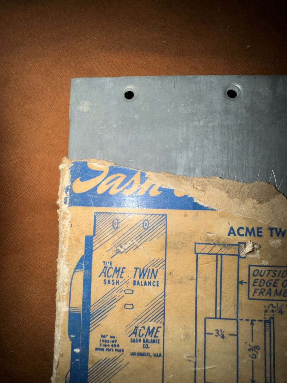 Vintage Acme Twin Sash Balance Co. Window Sash Balance